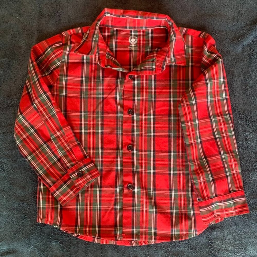 WONDER NATION 3T BOYS PLAID BOTTON DOWN SHIRT